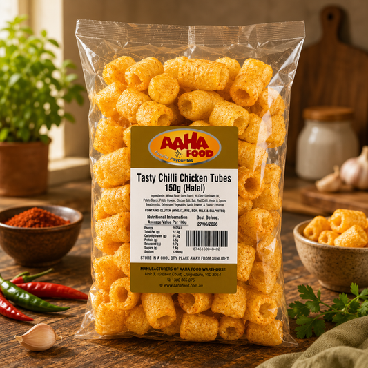 Aaha Tasty Chilli Chicken Tubes 150g
