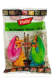 Pattu White Pepper Whole 100g